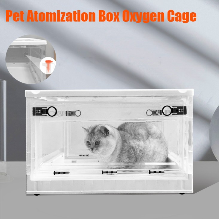 Pet Atomization Box Oxygen Room Foldable Easy Carry Veterinary Nebulization Cage