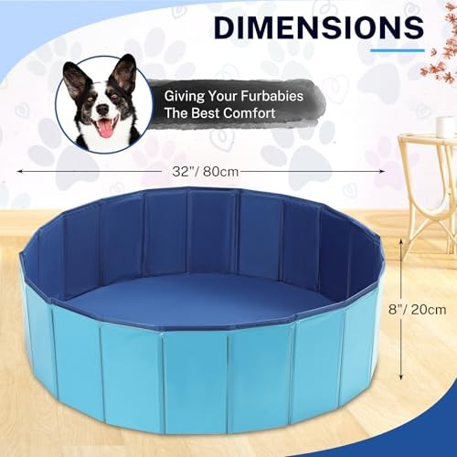 Portable Whelping Box for Puppies—32″x8″—Dog Birthing—32″ Dia. x 8″ H