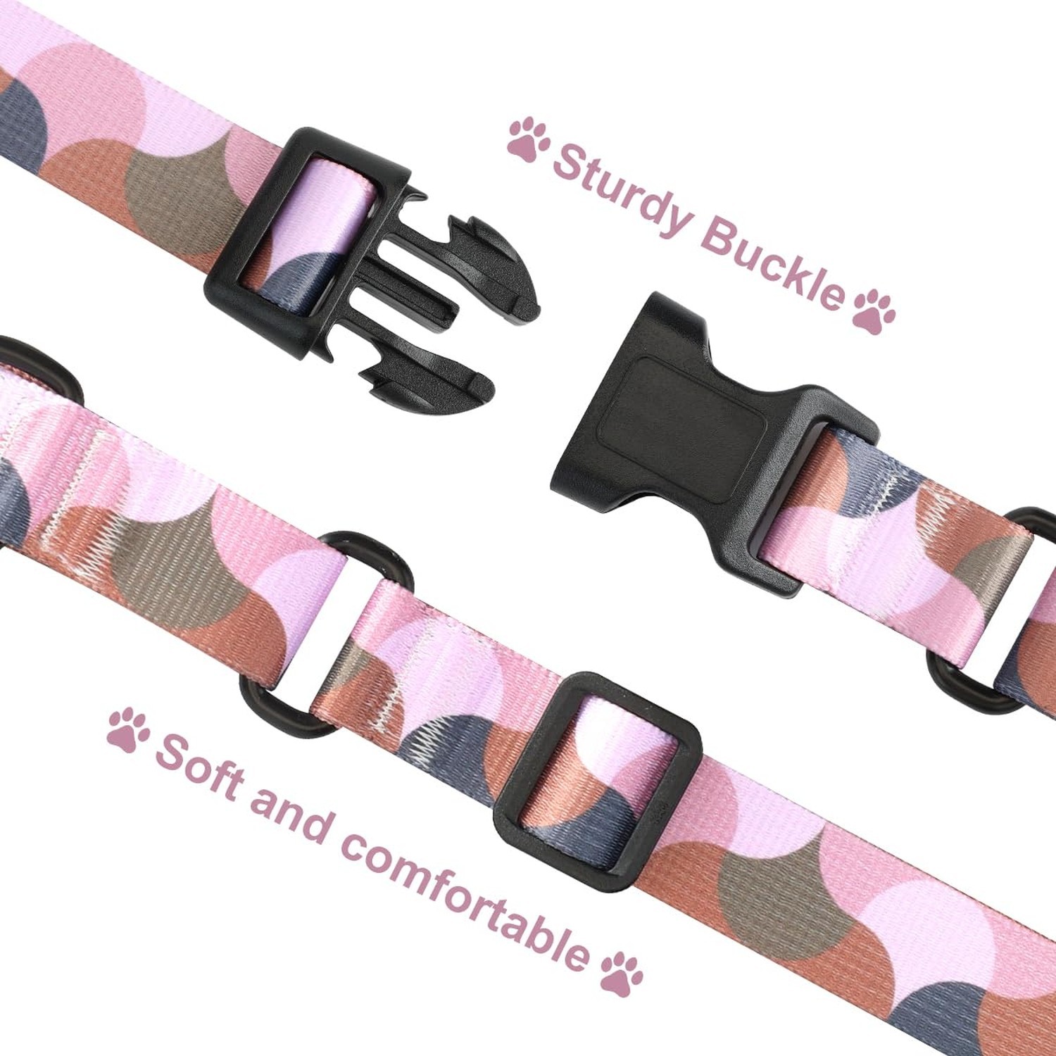 Martingale Dog Collars,Adjustable Soft Nylon Quick Release Buckle,No Pull Tra…