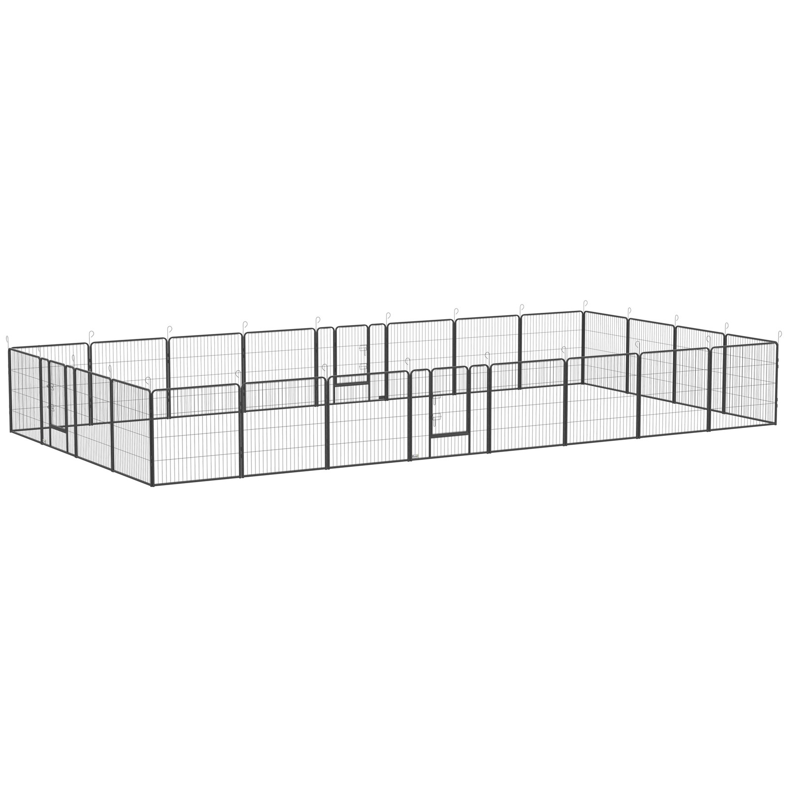24 Panel 31.5 Inch Dog Playpen for Small and Medium Dogs, Gray