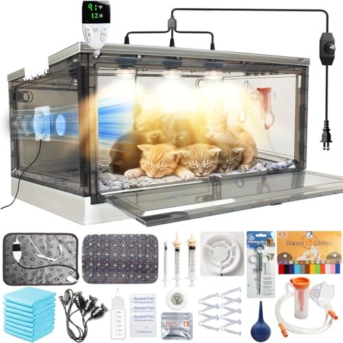 Pet Warming for Puppies & Kittens, Newborn Pet Care Box with Heating Pad