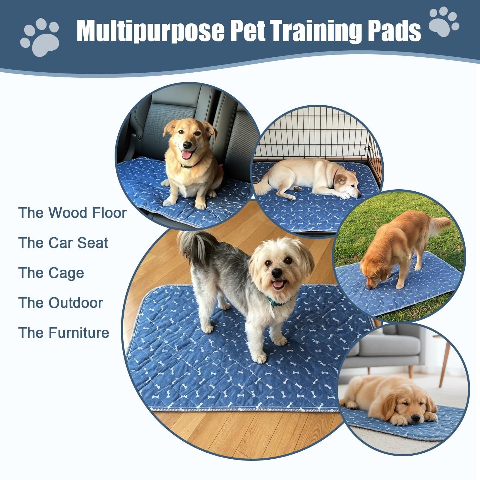 Puppy Pee Pads with Pheromones,Washable and Reusable Pee Pads for Dogs,Waterp…