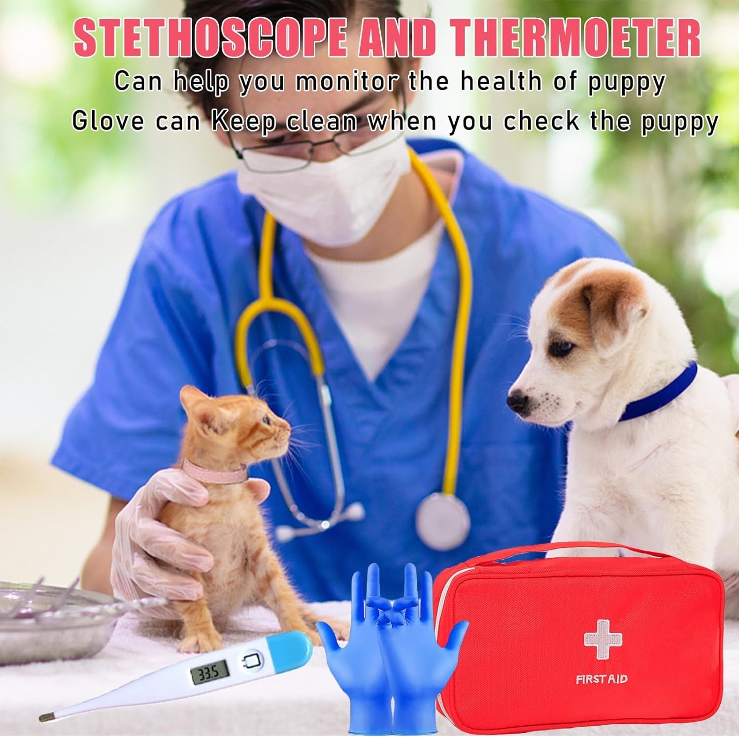 Puppy Kitten Whelping Kit Newborn Whelping Supplies Nursing Feeding Bottle Kit