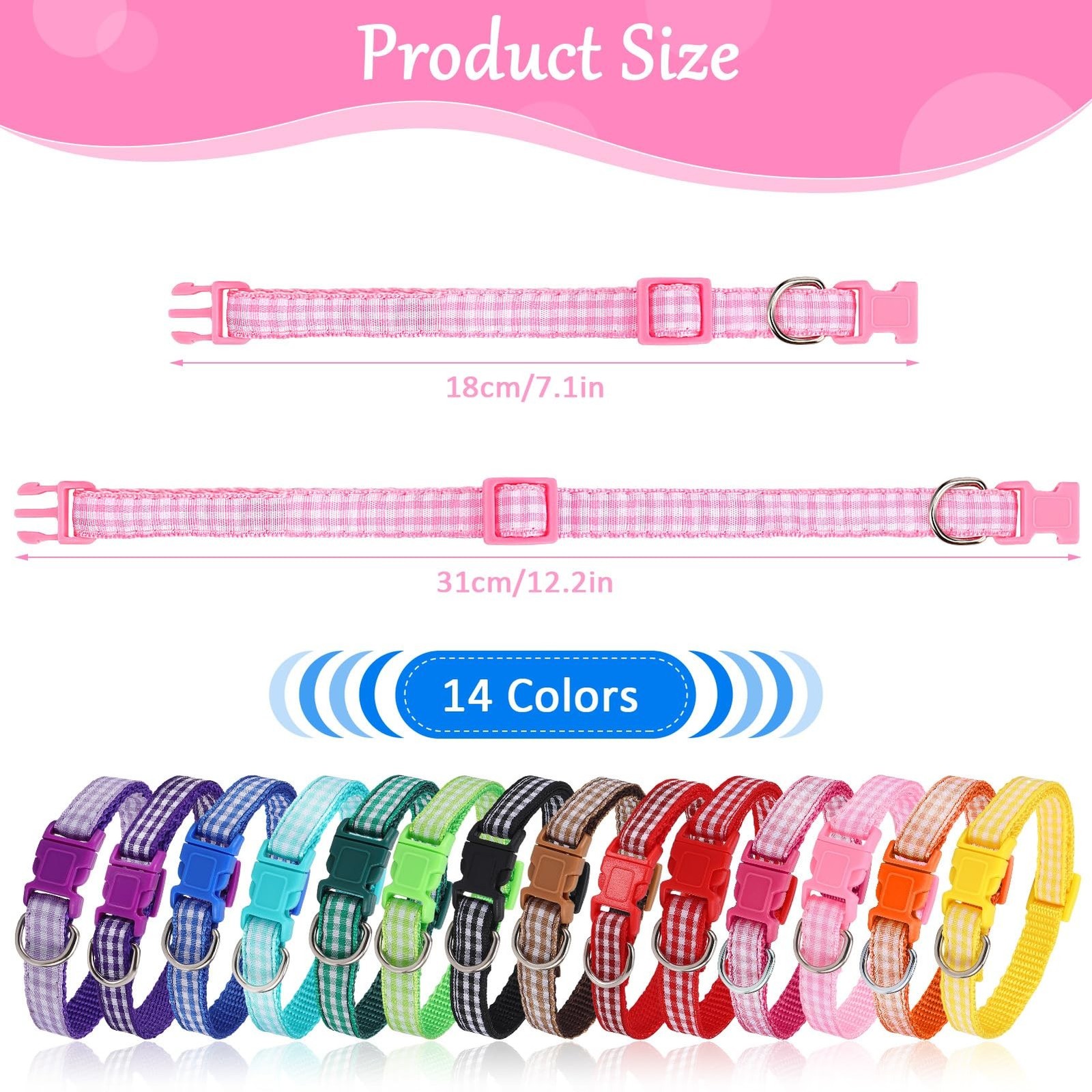 Auidy_6TXD 14pcs Puppy Collars for Litter Adjustable Whelping Puppy Collars S…