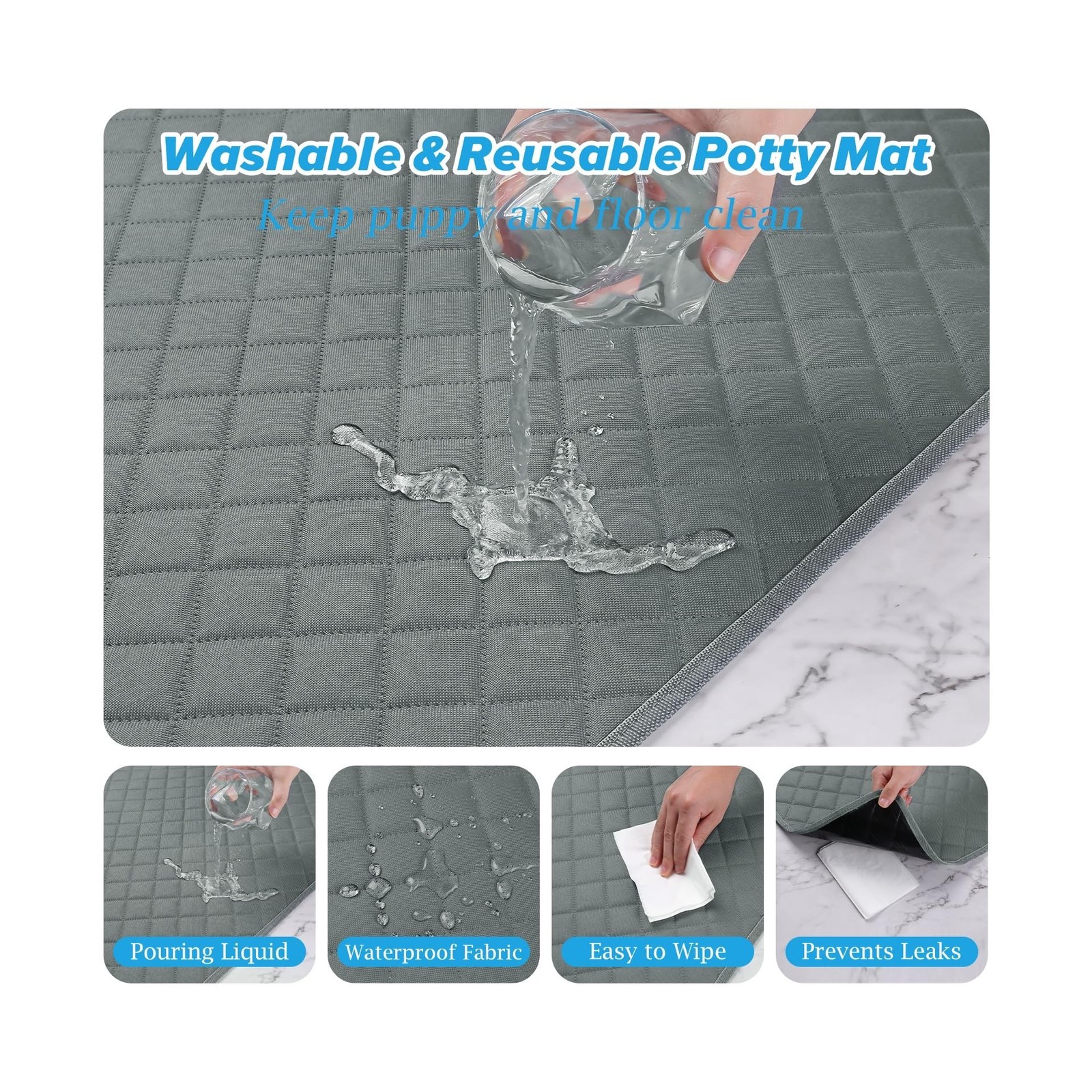 Washable Pee Pads for Dogs 48″x48″ Reusable Puppy Pad Pet Train… FAST USA SHIP