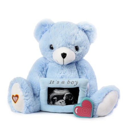 My Baby's Heartbeat Blue Gender Reveal Bear