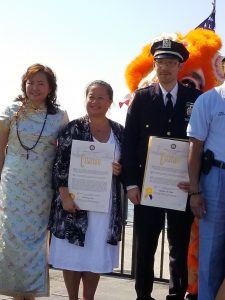 Brooklyn Borough President Eric Adams awards Dr. Lisa Eng